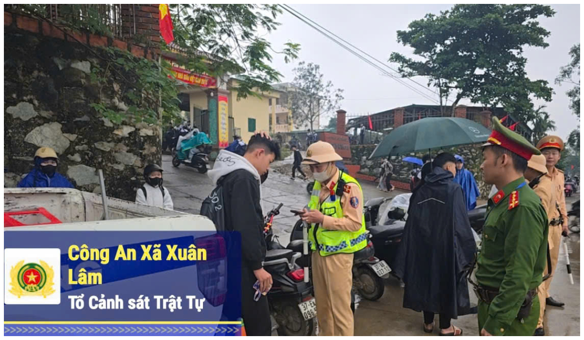 Công an xã Xuân Lâm tăng cường tuần tra, kiểm soát, tuyên truyền và xử lý vi phạm trật tự, an toàn giao thông đối với lứa tuổi học sinh