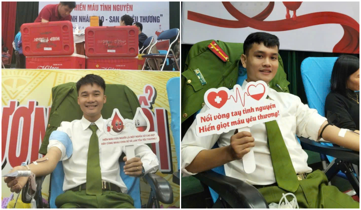Công an xã tích cực tham gia hiến máu tình nguyện