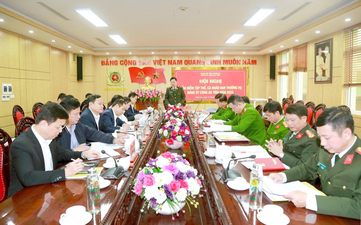 Hội nghị kiểm điểm tập thể, cá nhân Ban Thường vụ Đảng ủy Công an tỉnh năm 2025