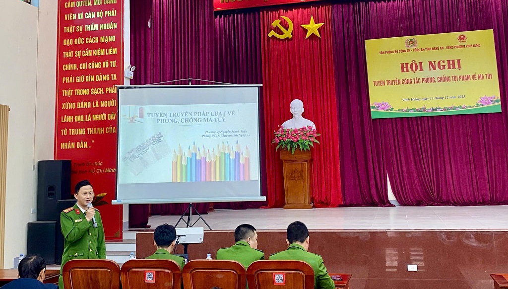Tuyên truyền công tác phòng, chống tội phạm ma tuý tại Vinh Hưng