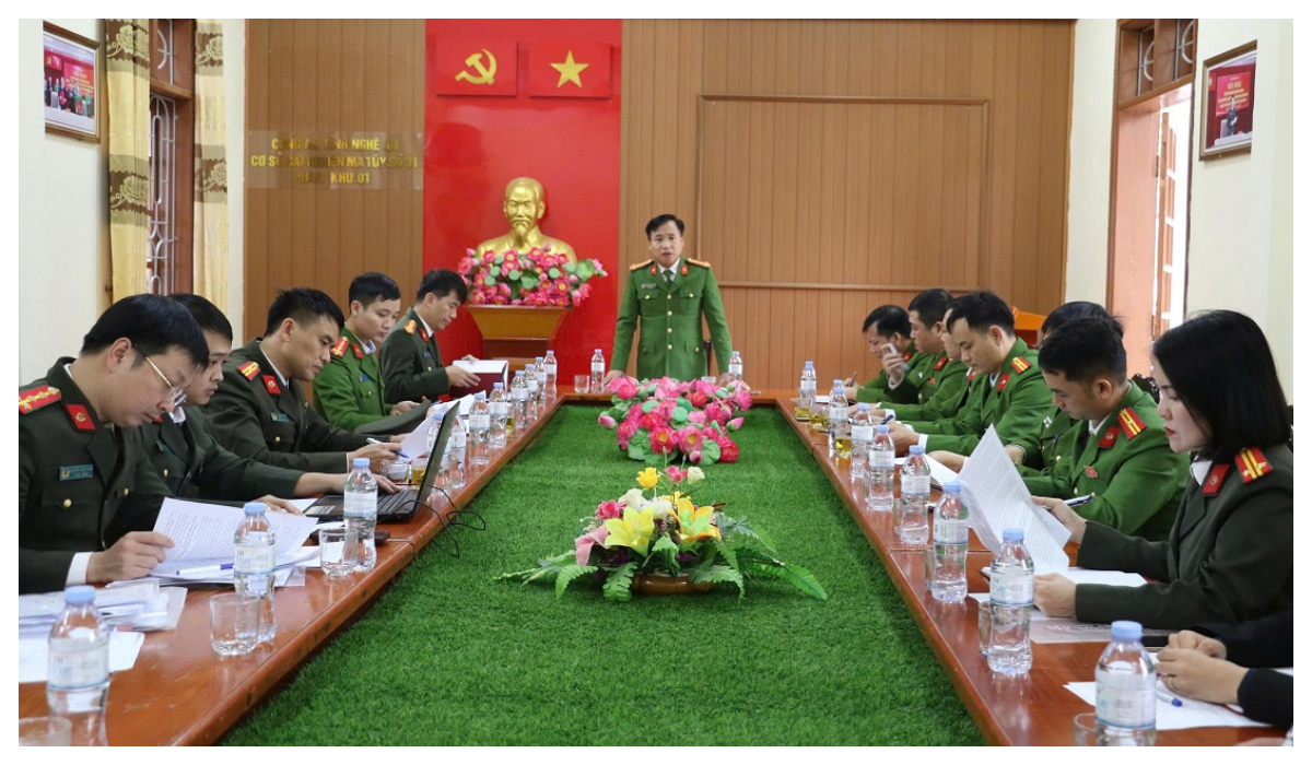 Đồng chí Phó Giám đốc Công an tỉnh kiểm tra tại Cơ sở cai nghiện ma túy số 1