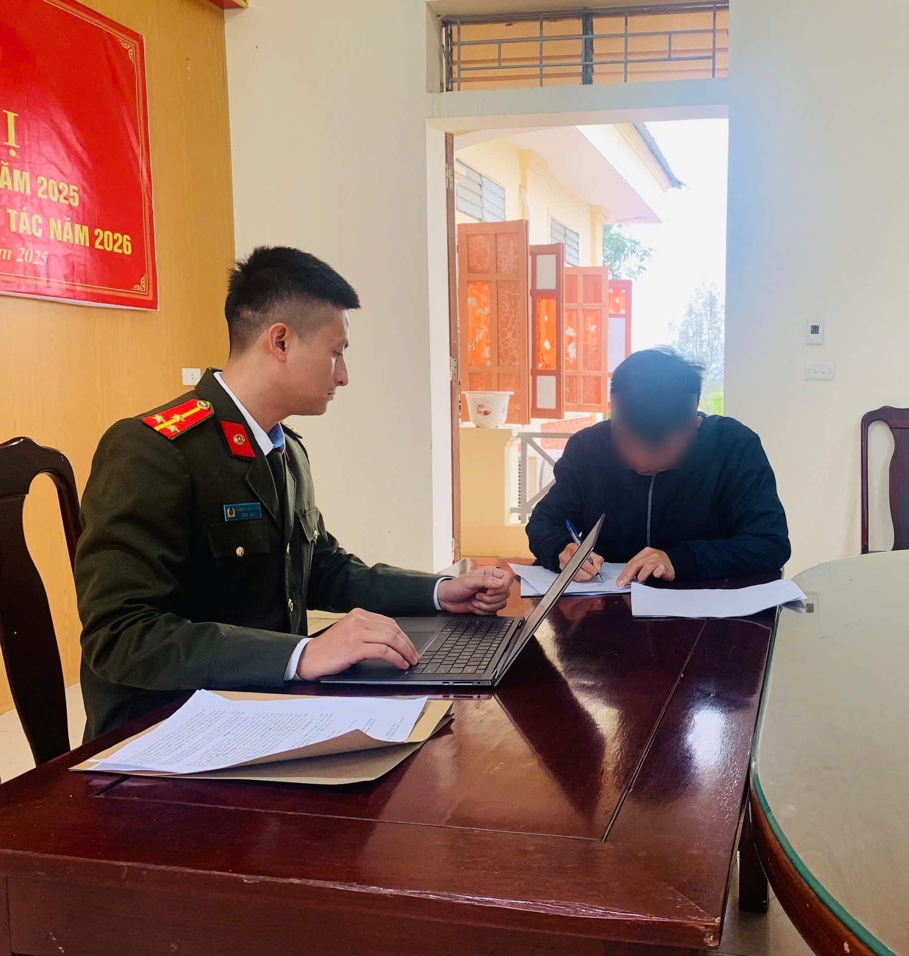 Anh C. tại cơ quan Công an