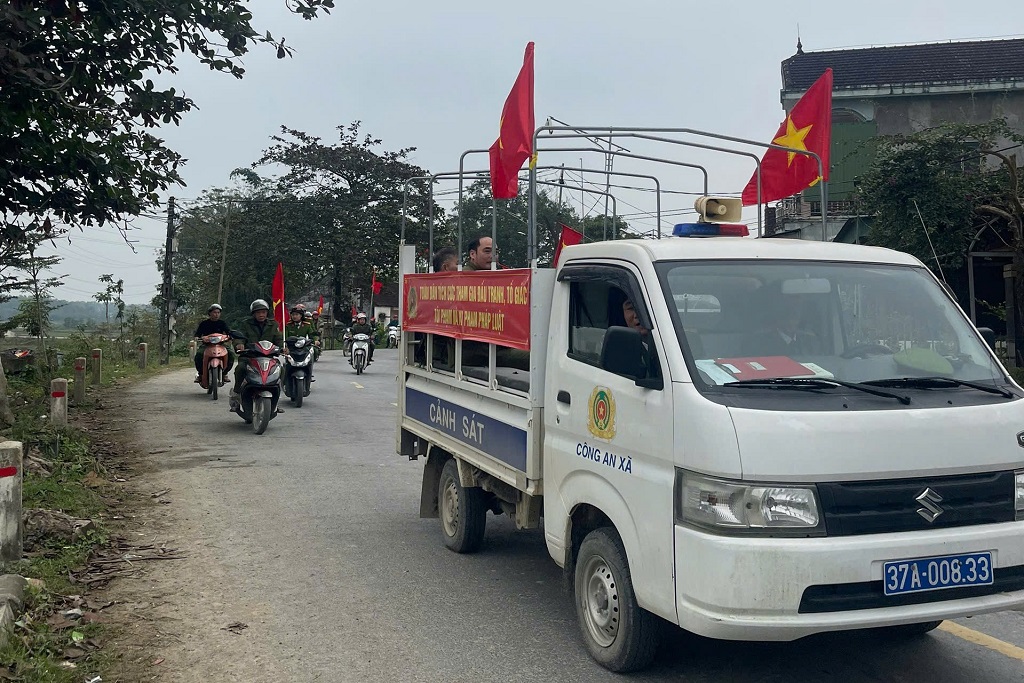 Công an xã Hạnh Lâm tổ chức Lễ ra quân tấn công tấn công, trấn áp tội phạm