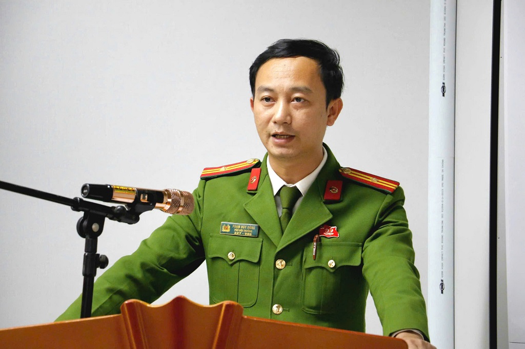 Đại diện Công an xã Thần Lĩnh phát biểu