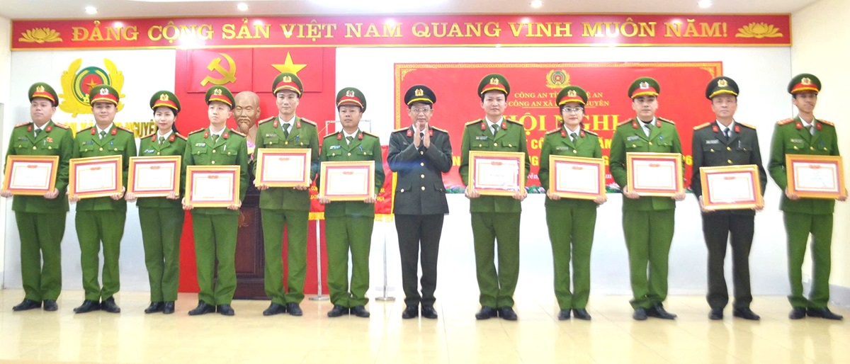 Công an xã Hưng Nguyên triển khai chương trình công tác năm 2026