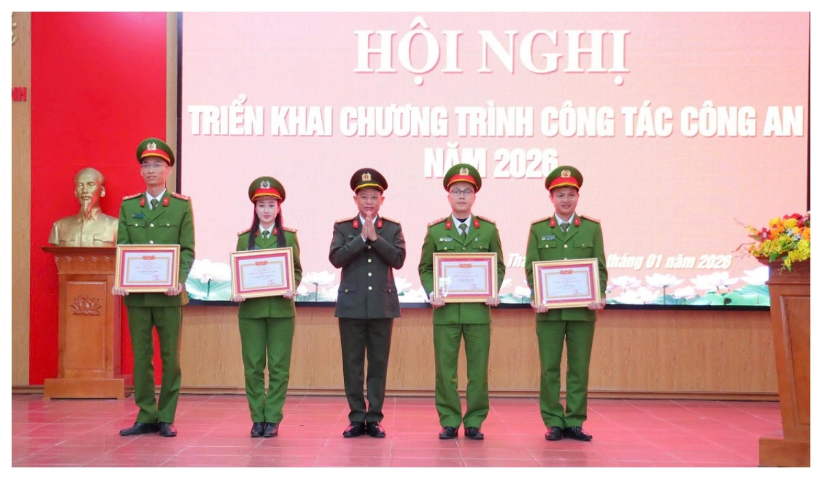 Công an xã Lam Thành triển khai chương trình công tác năm 2026