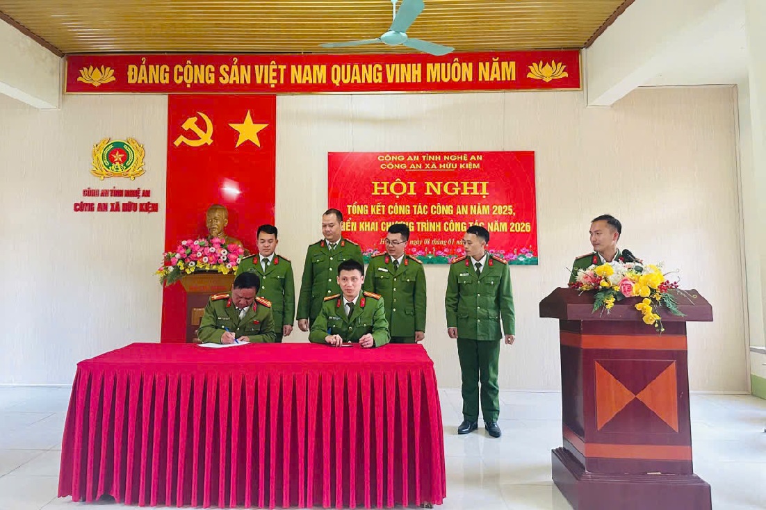 CÔNG AN XÃ HỮU KIỆM TỔNG KẾT CÔNG TÁC NĂM 2025, TRIỂN KHAI NHIỆM VỤ NĂM 2026