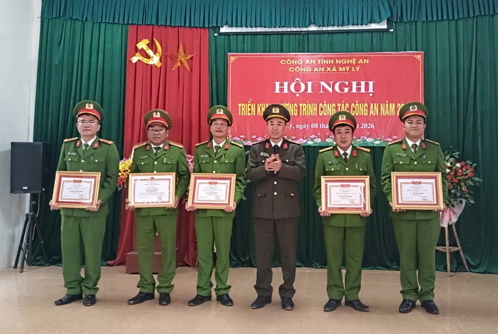 Công an xã Mỹ Lý tổ chức Hội nghị triển khai chương trình công tác công an năm 2026