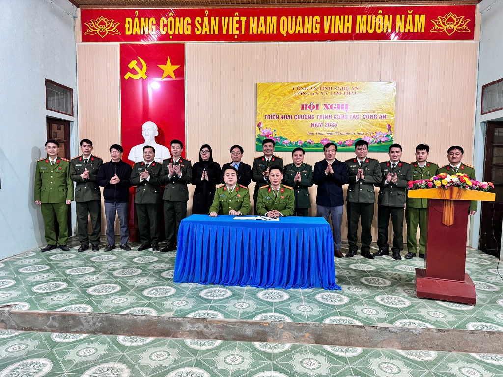 Công an xã Tam Thái tổ chức Hội nghị triển khai chương trình công tác năm 2026