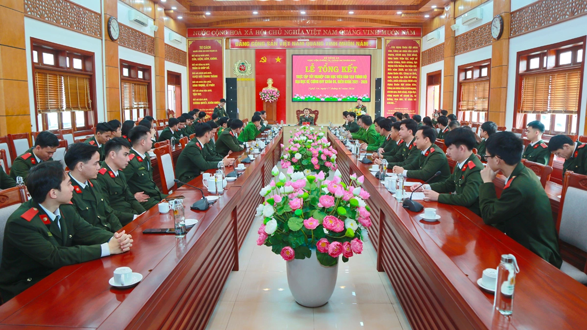 Tổng kết thực tập tốt nghiệp cho học viên Học viện Chính trị CAND tại Công an tỉnh Nghệ An