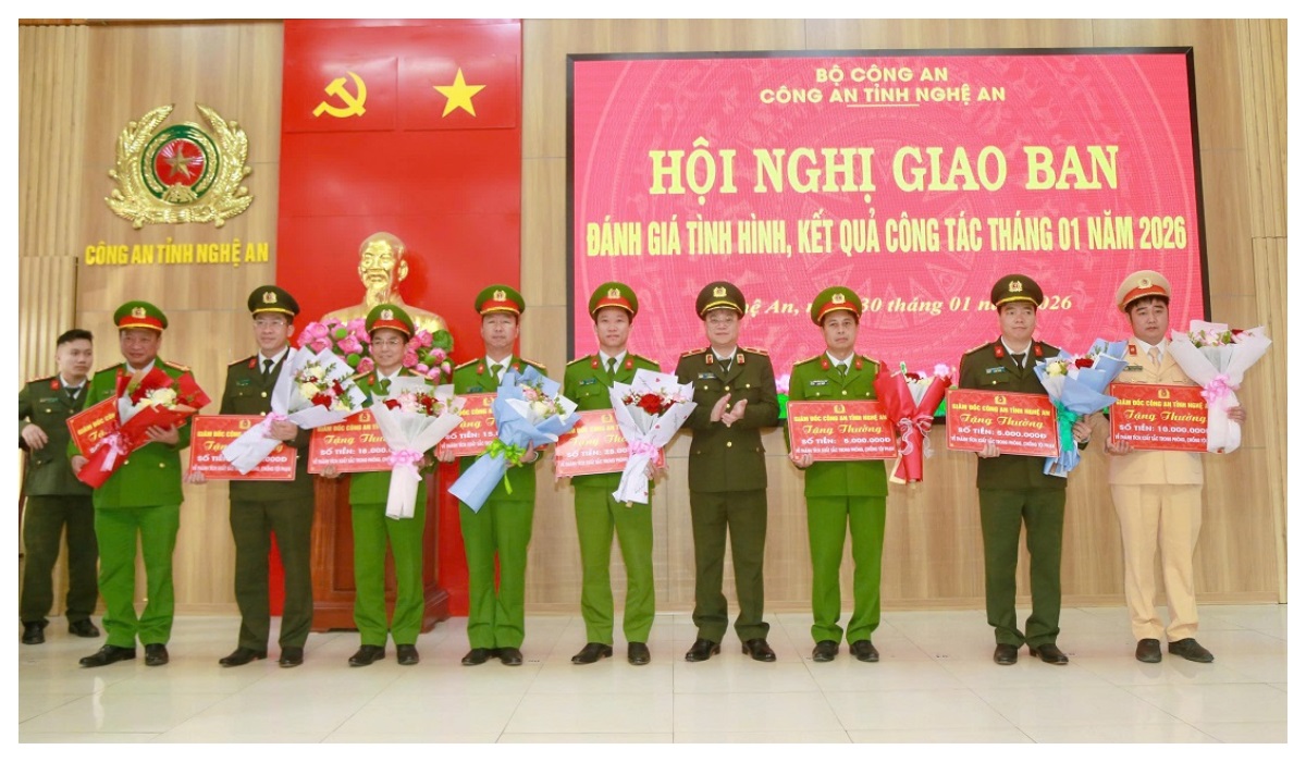 Công an Nghệ An tổ chức Hội nghị giao ban đánh giá tình hình, kết quả công tác tháng 01 năm 2026