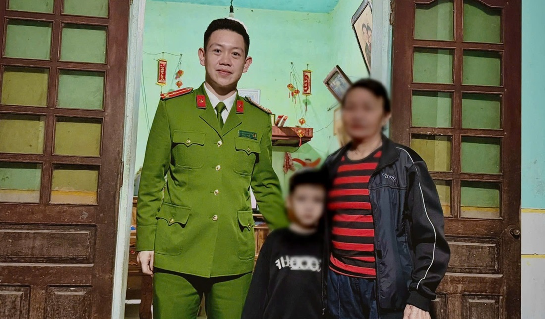 Công an xã Nghĩa Hưng hỗ trợ cháu bé đi lạc về với gia đình
