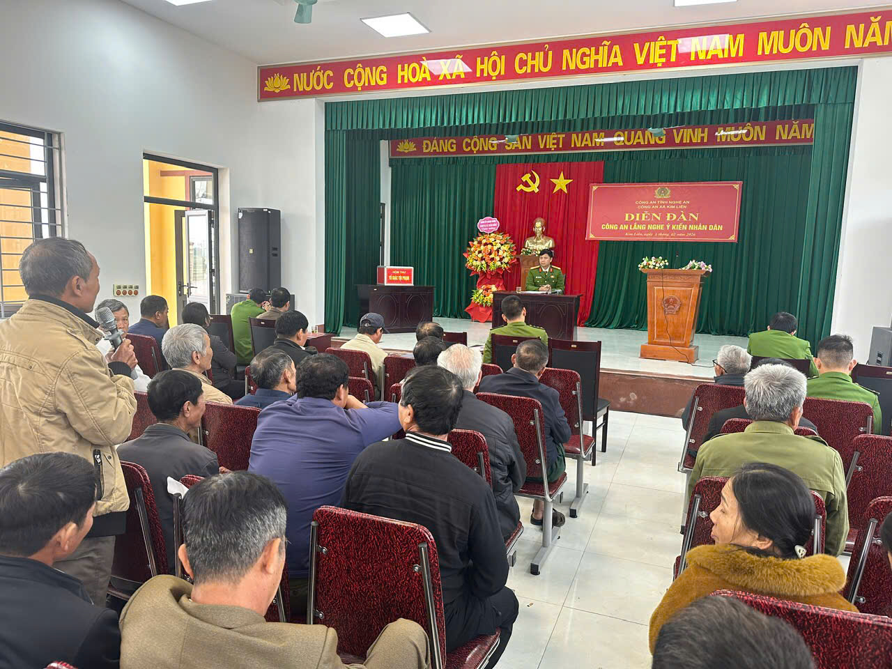 Công an xã Kim Liên tổ chức diễn đàn 
