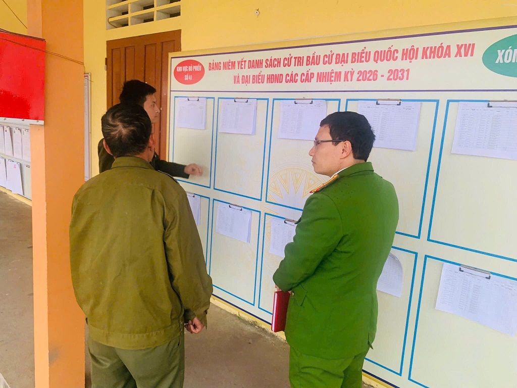 Công an xã Kim Liên triển khai nhiệm vụ bảo đảm ANTT phục vụ bầu cử