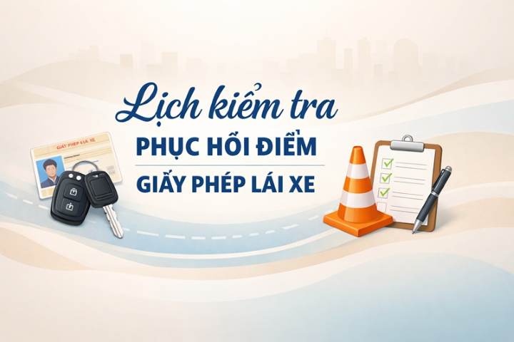 Thông báo lịch kiểm tra phục hồi điểm giấy phép lái xe tháng 8/2026