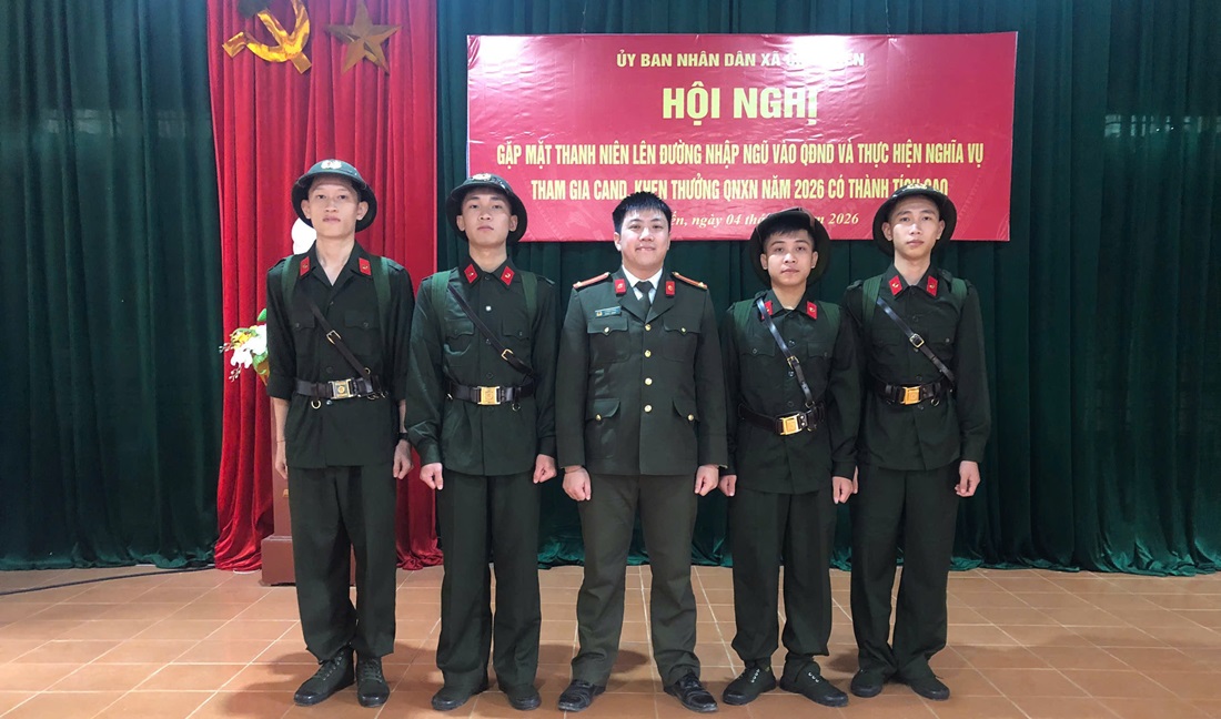 Công an xã Châu Tiến gặp mặt công dân tham gia nghĩa vụ Công an nhân dân năm 2026