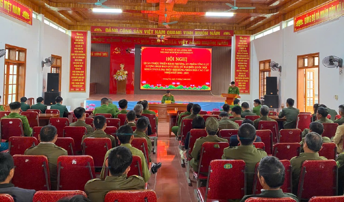 Công an xã Lương Sơn triển khai phương án bảo đảm ANTT bầu cử