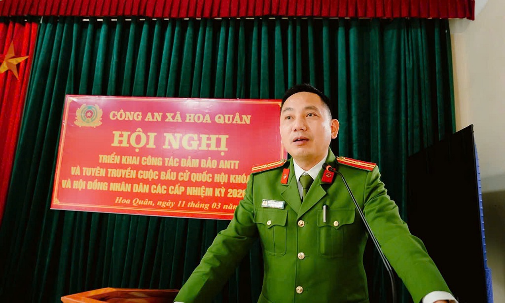 Công an xã quán triệt nội dung phương án, kế hoạch bảo đảm an ninh, trật tự phục vụ bầu cử