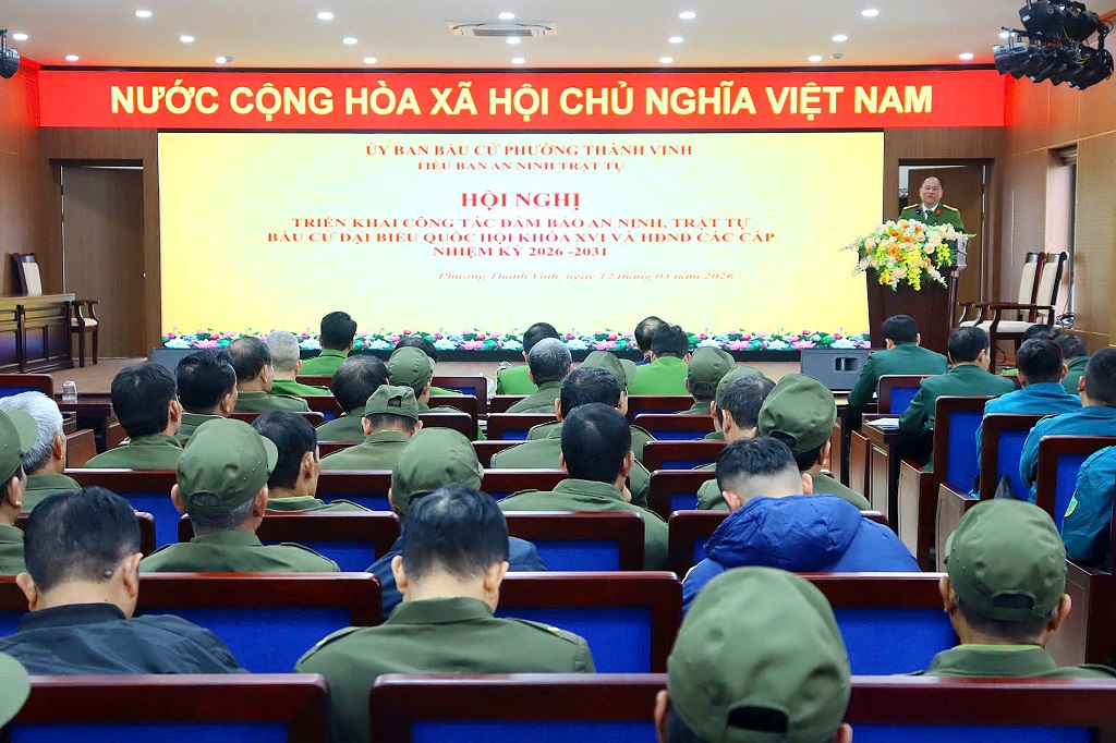 Công an phường Thành Vinh bảo đảm ANTT phục vụ bầu cử