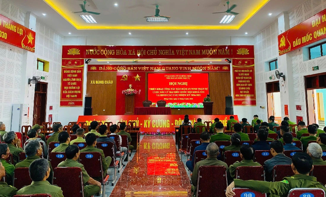 Công an xã Hùng Châu triển khai phương án bảo đảm ANTT phục vụ bầu cử