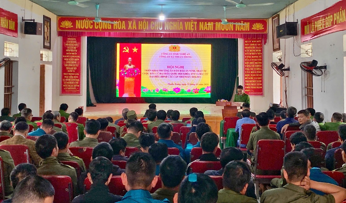 Công an xã Thuần Trung triển khai phương án bảo đảm ANTT cuộc bầu cử