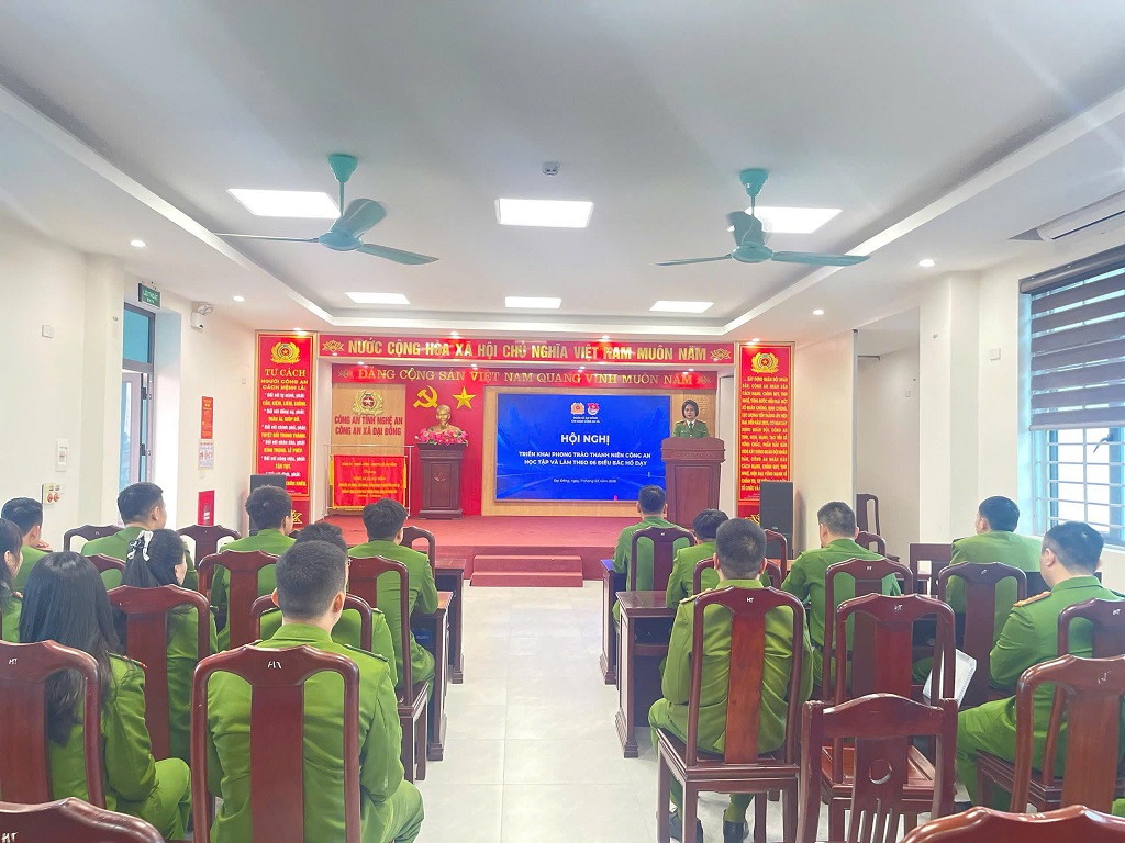 Chi đoàn Công an xã Đại Đồng tổ chức Hội nghị triển khai phong trào Thanh niên Công an học tập và làm theo Sáu điều Bác Hồ dạy