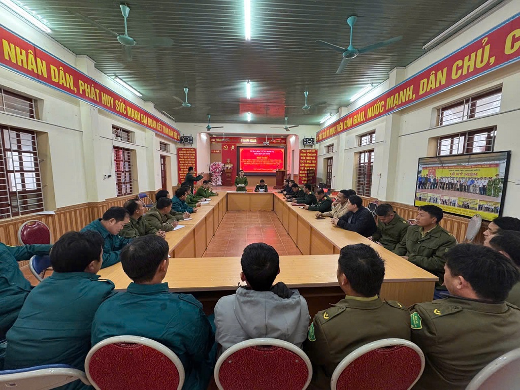 Công an xã Huồi Tụ tổ chức Hội nghị triển khai phương án bảo đảm ANTT phục vụ bầu cử