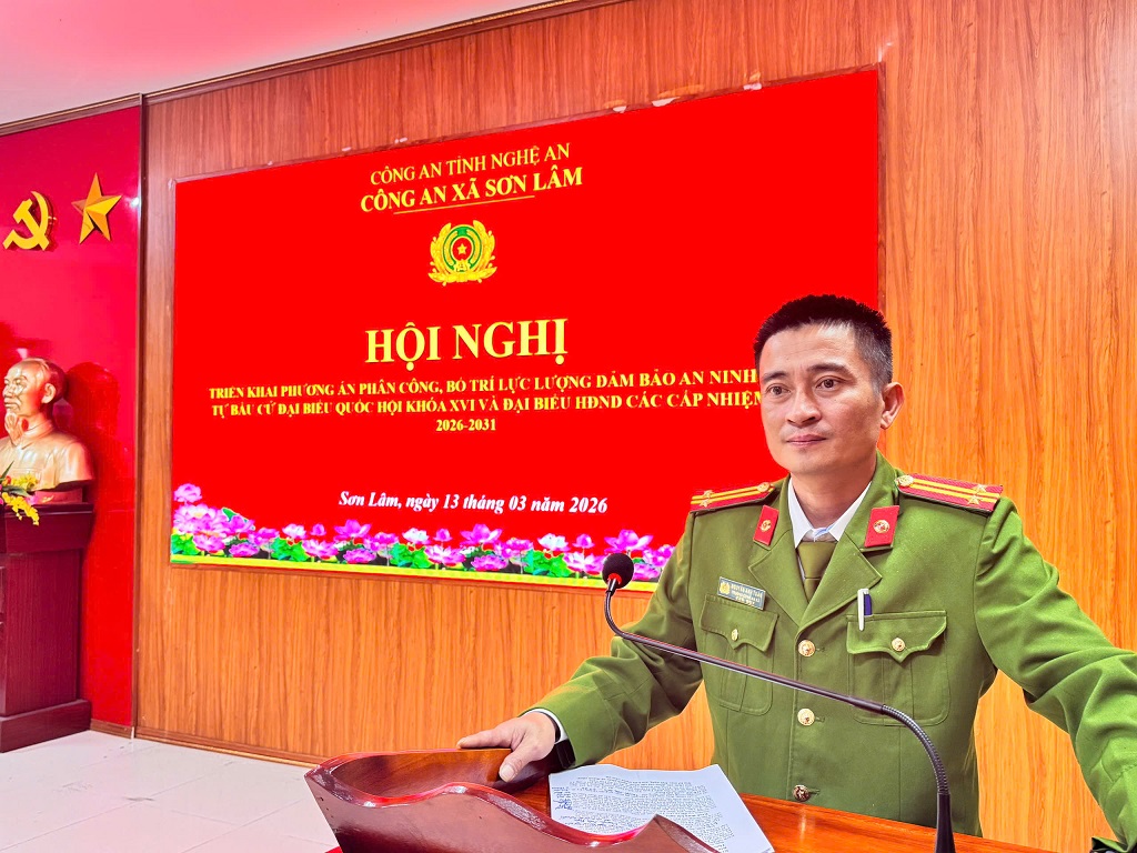 Công an xã quán triệt phương án bảo đảm ANTT phục vụ bầu cử