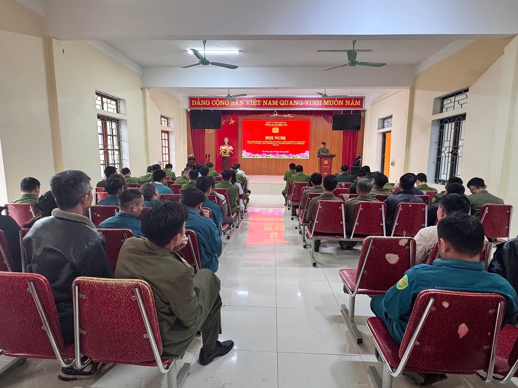 Công an xã Sơn Lâm tổ chức Hội nghị triển khai phương án bảo đảm ANTT phục vụ bầu cử