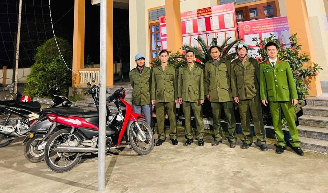 Công an xã Lam Thành tăng cường tuần tra bảo đảm an ninh, trật tự phục vụ bầu cử