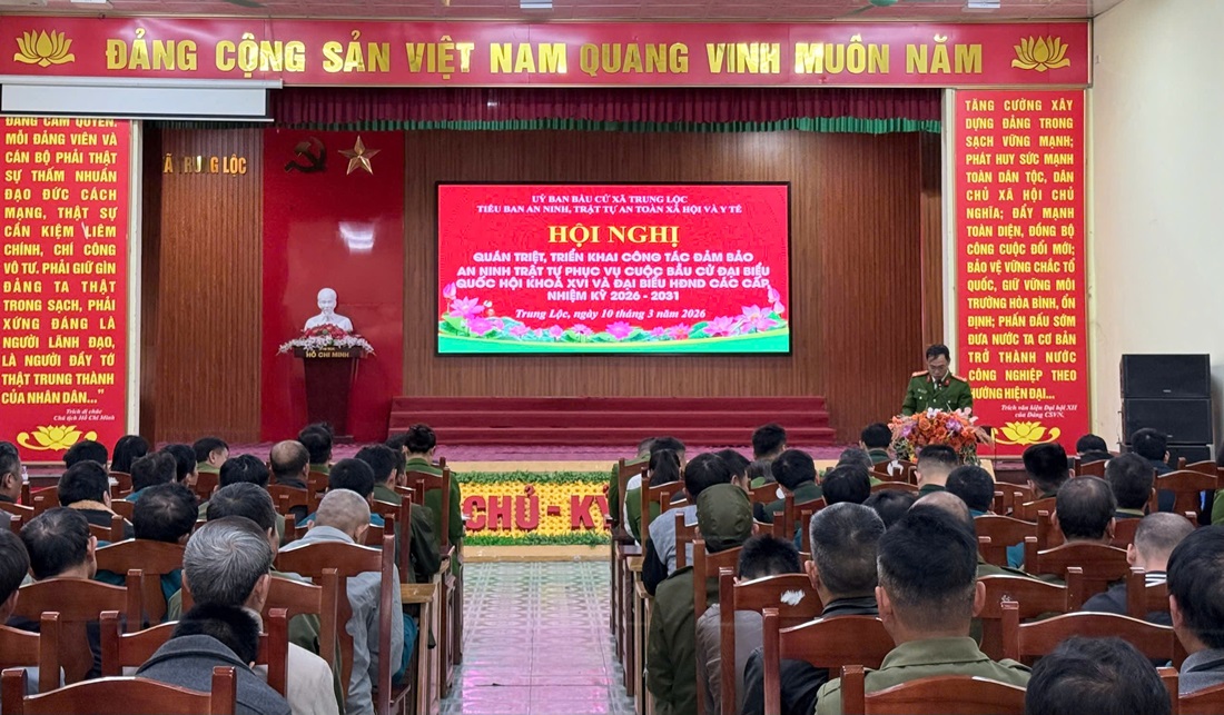 Xã Trung Lộc triển khai phương án bảo đảm ANTT phục vụ bầu cử