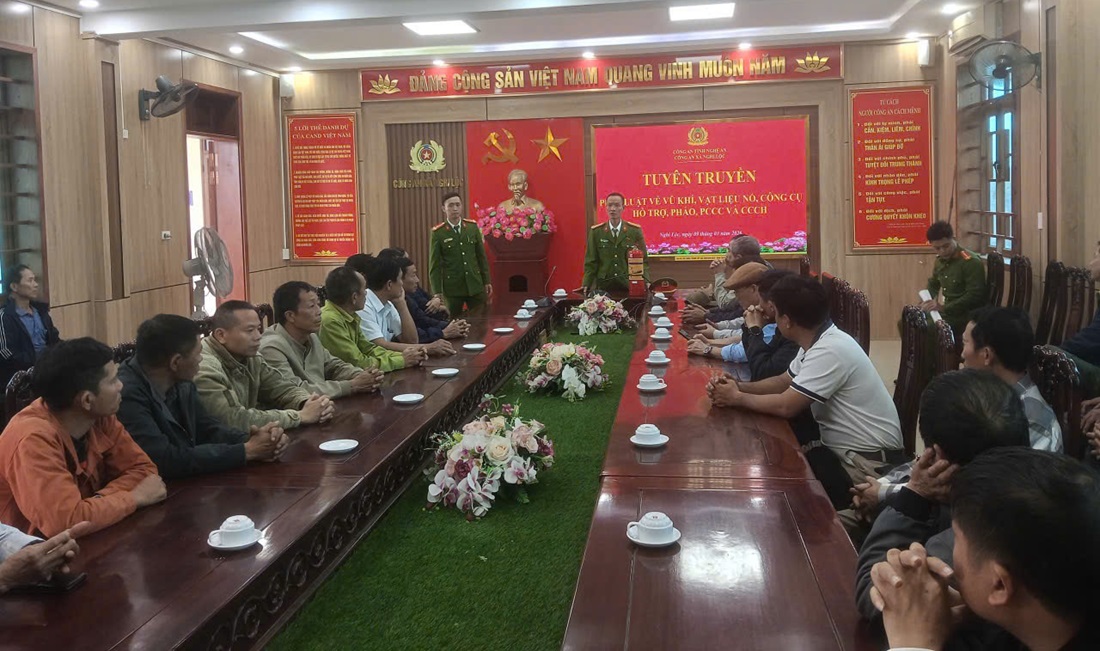 Công an xã Nghi Lộc tuyên truyền, hướng dẫn kỹ năng phòng cháy, chữa cháy và cứu nạn, cứu hộ