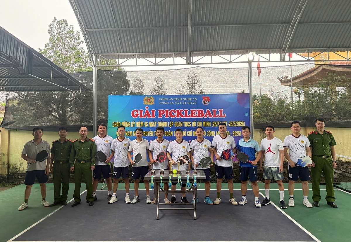 Công an xã Cát Ngạn tổ chức Giải Pickleball chào mừng Ngày thành lập Đoàn