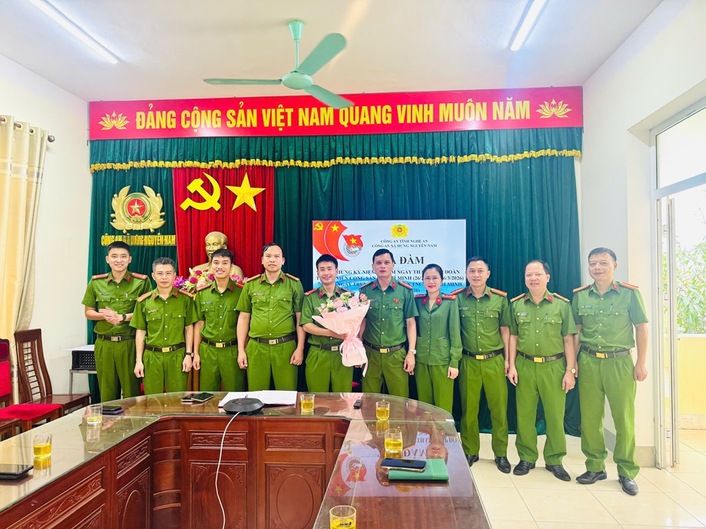 Công an xã Hưng Nguyên Nam hưởng ứng Tháng Thanh niên