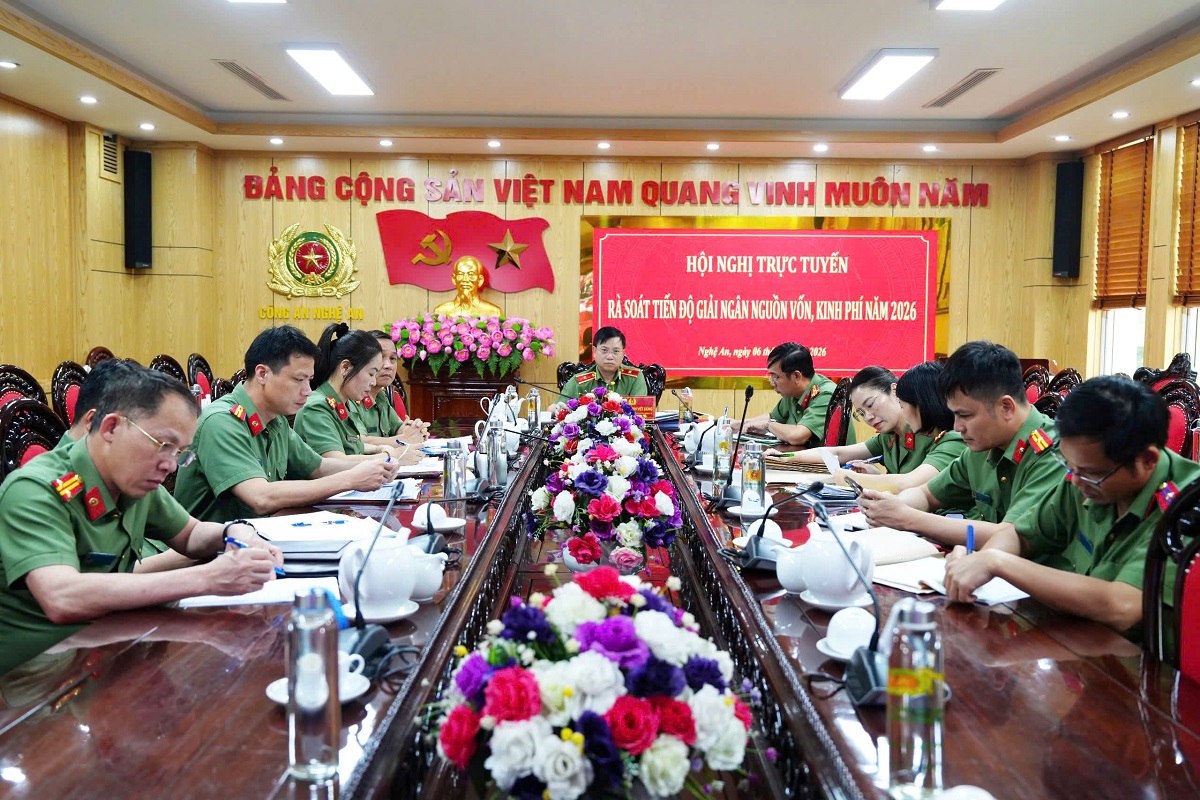 Tại điểm cầu Công an tỉnh Nghệ An