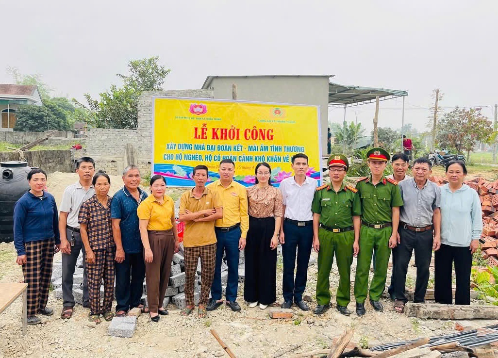 Công an xã Thuần Trung phối hợp khởi công xây dựng 