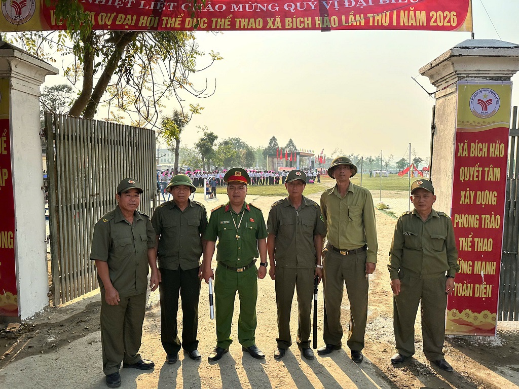 Công an xã Bích Hào bảo đảm ANTT tại Đại hội Thể dục thể thao lần thứ nhất năm 2026
