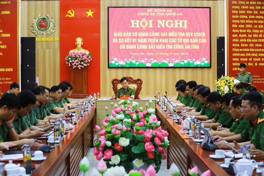 Giao ban Cơ quan Cảnh sát điều tra Công an tỉnh quý I/2026