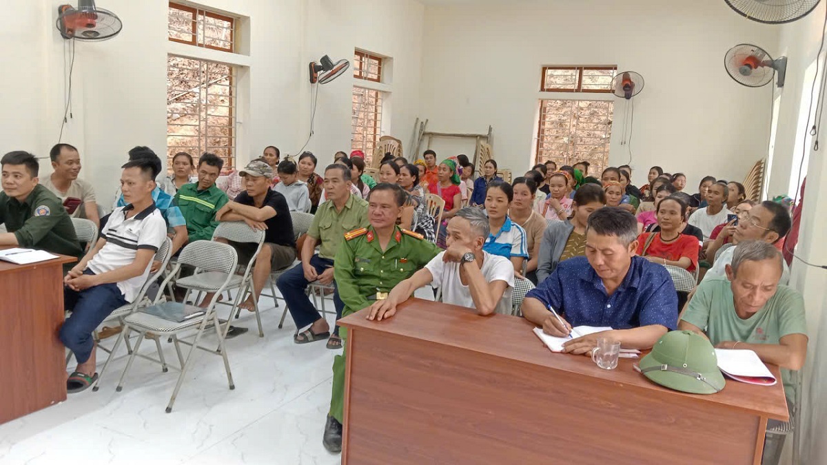 Công an xã Hữu Kiệm tăng cường tuyên truyền miệng tại cơ sở