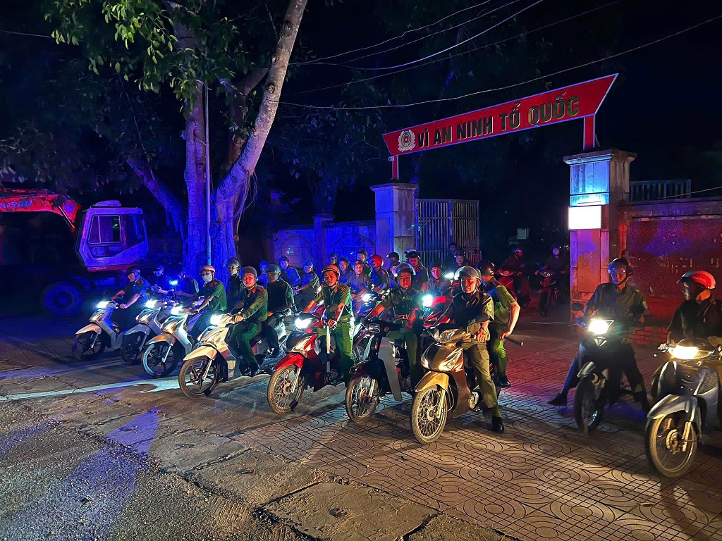 Công an xã Nghĩa Đồng tuần tra, bảo đảm ANTT dịp nghỉ lễ