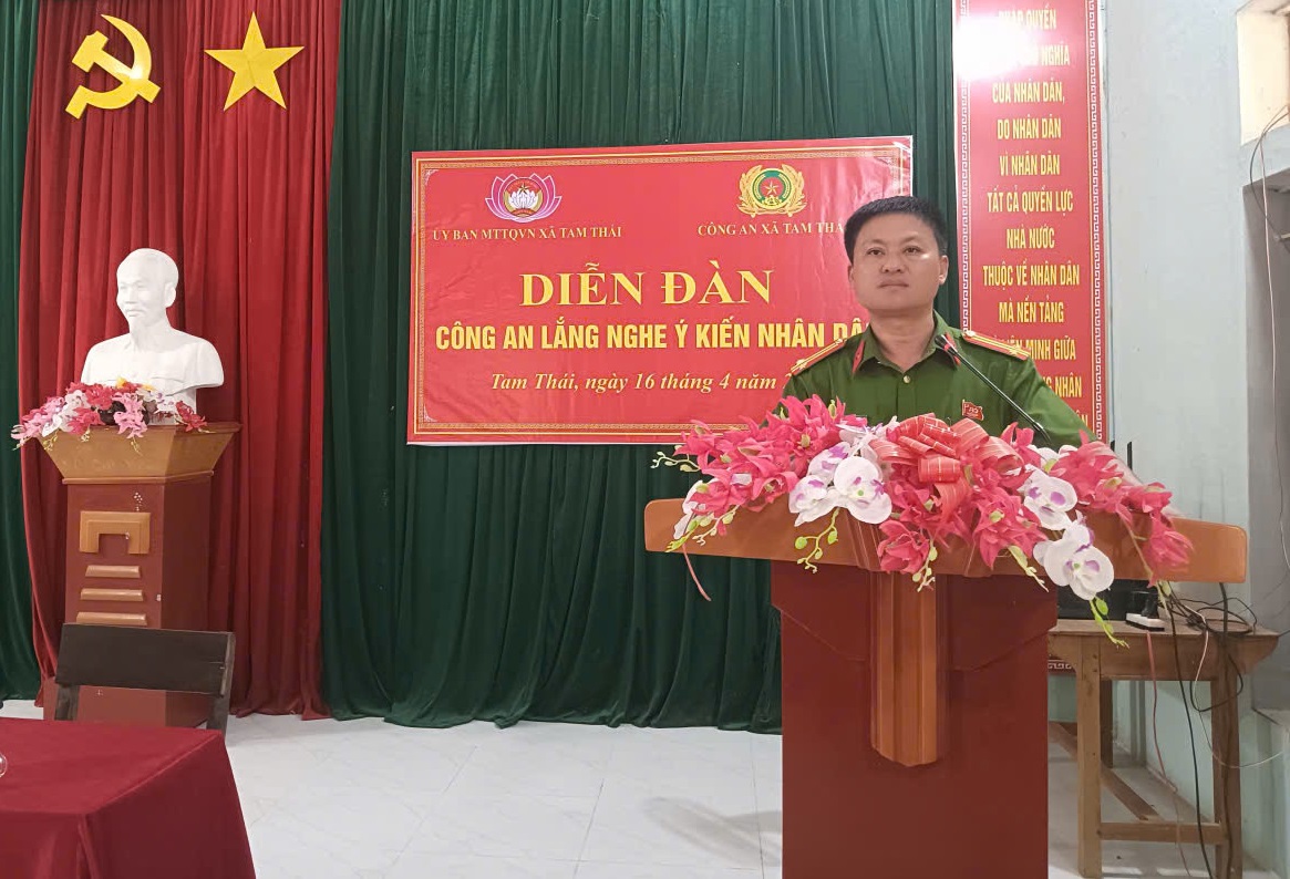 Công an xã Tam Thái tổ chức diễn đàn  