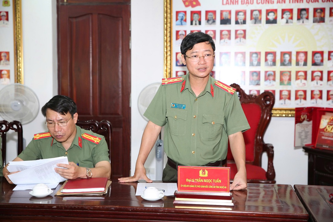 Đại tá Trần Ngọc Tuấn - Phó Giám đốc Công an tỉnh phát biểu chỉ đạo