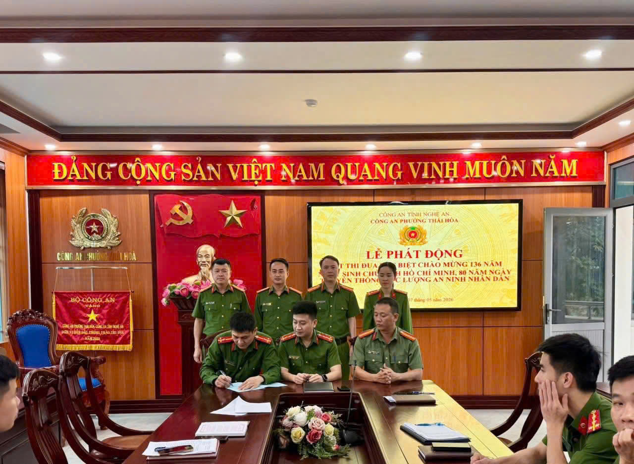 Công an phường Thái Hòa phát động đợt thi đua đặc biệt