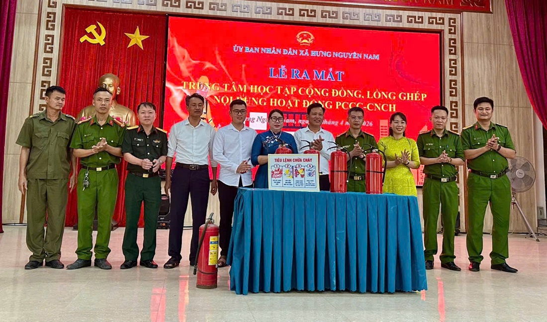 Xã Hưng Nguyên Nam ra mắt Trung tâm Học tập cộng đồng về PCCC & CNCH