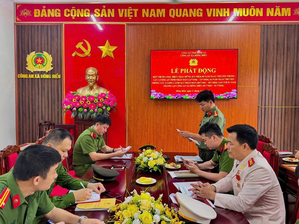 Công an xã Đông Hiếu phát động đợt thi đua đặc biệt