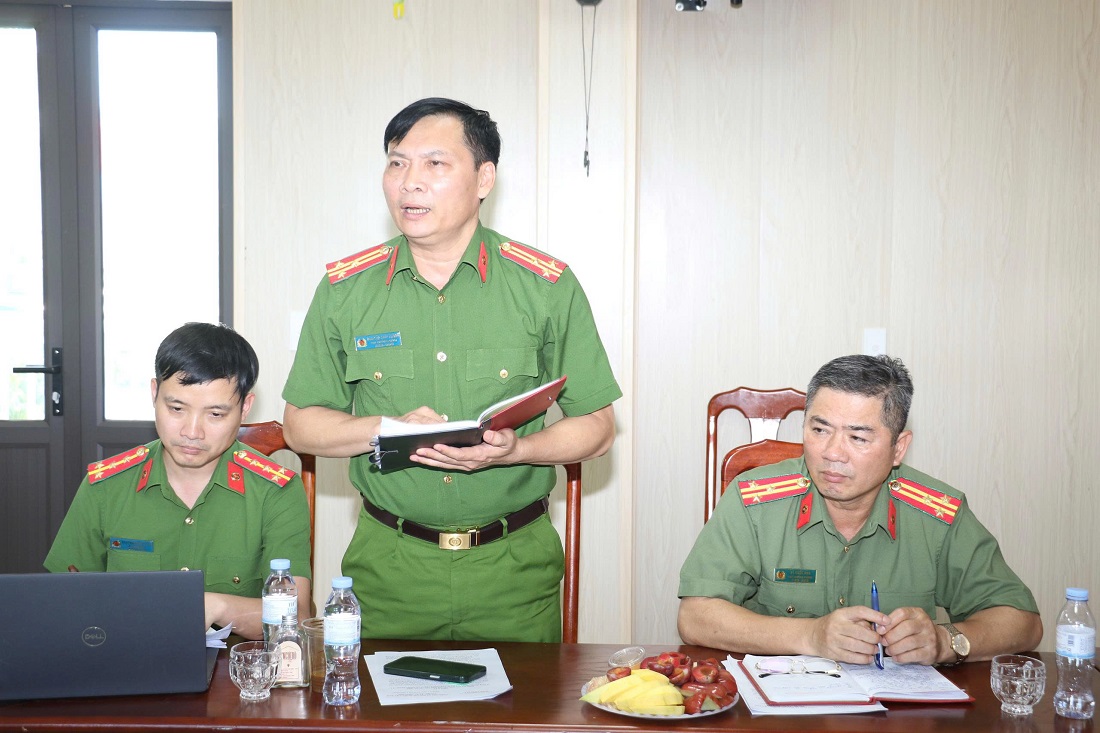 Đại diện Lãnh đạo Phòng Cảnh sát điều tra tội phạm về ma túy phát biểu