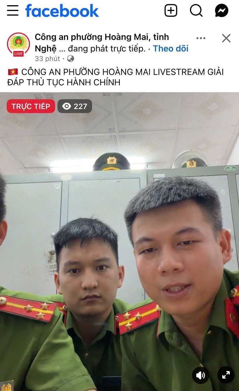 Công an phường Hoàng Mai livestream giải đáp thủ tục hành chính cho người dân