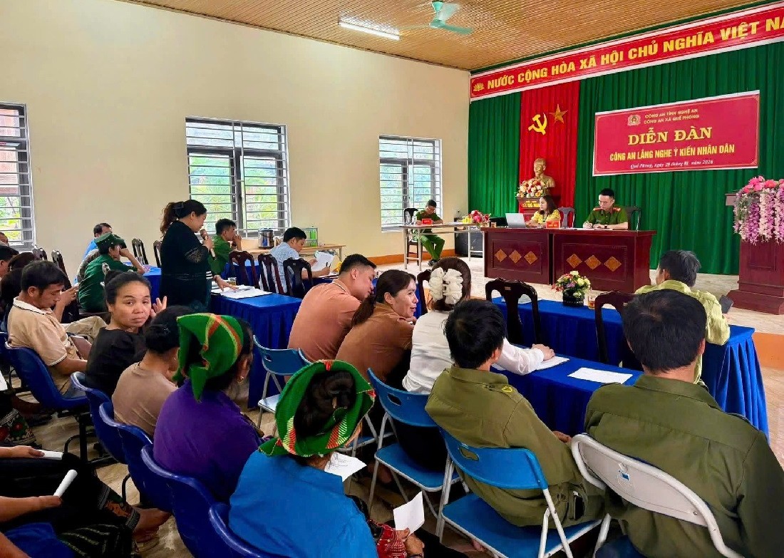 Công an xã Quế Phong tổ chức 