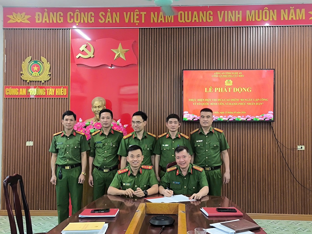 Công an phường Tây Hiếu phát động đợt thi đua cao điểm 