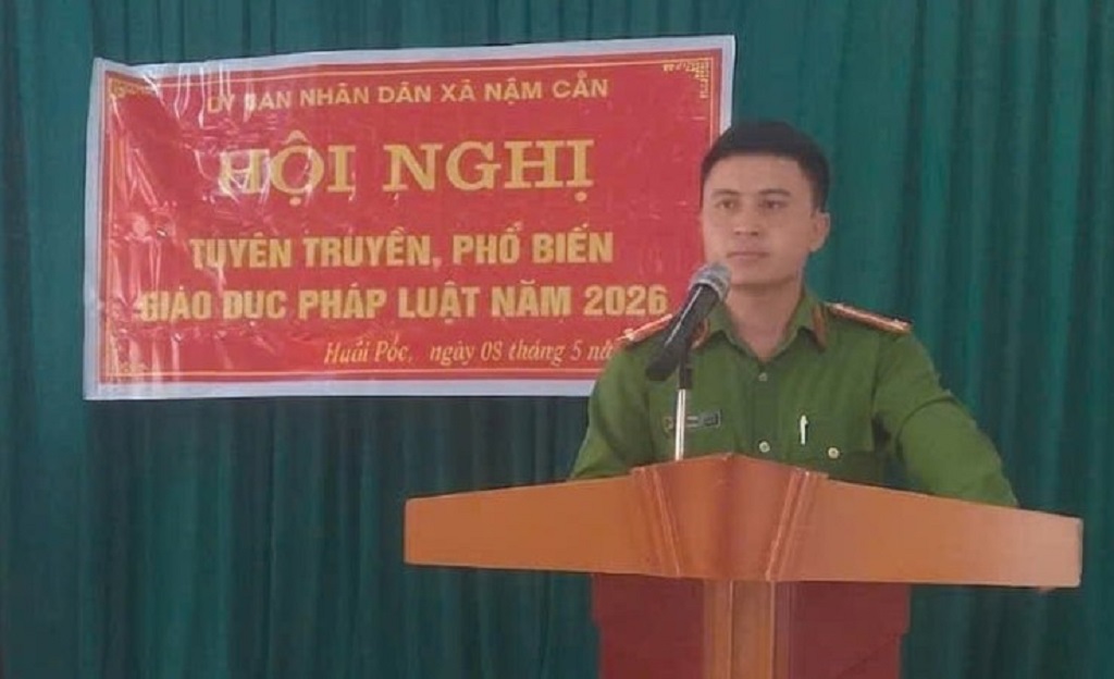 Công an xã Nặm Cắn tuyên truyền, phổ biến, giáo dục pháp luật tại bản Huồi Pốc